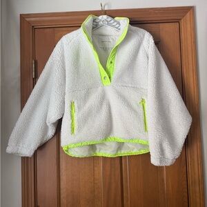 American Eagle White and Neon Green Jacket